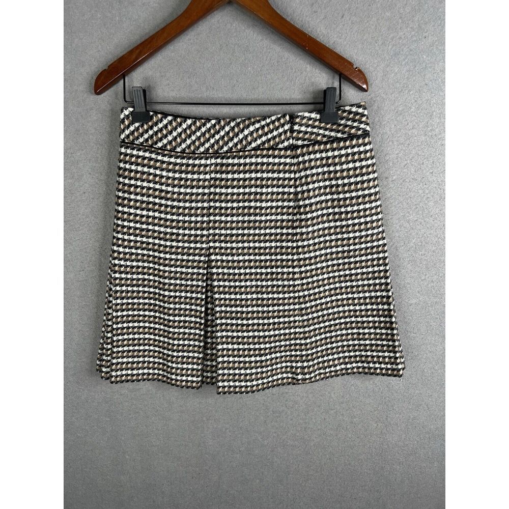 Talbots Skirt Womens 6 P Gray Black Plaid Wool Blend A-line Career Work Pleated